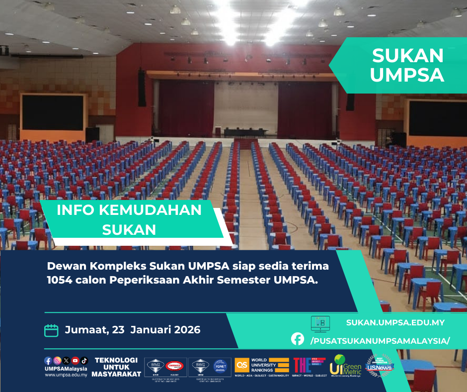 Dewan Kompleks Sukan UMPSA Gambang siap sedia sepenuhnya bagi menerima seramai 1054 orang calon.